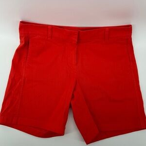 J Crew Womens Size 6 NWT Stretch Chino Short Mid Rise Pocket Red Orange H5809